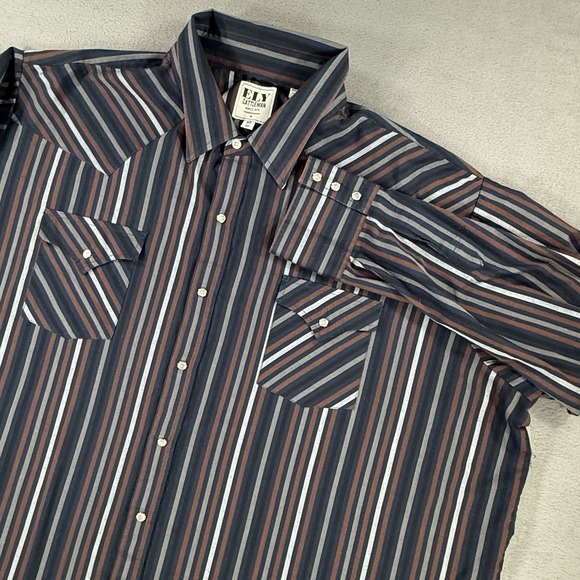 Ely Cattleman Other - Ely Cattleman Mens Big 3XL Pearl Snap Western Shirt Rodeo Ranch Cowboy Cabin